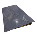 Heavy Duty Steel Shipping Container Ramp – Grey with Safety Edge Markings