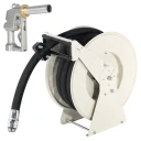 10 Metre Retractable Fuel Hose Reel with 1.5" Automatic Nozzle – Diesel, Petrol & Kerosene – Wall / Floor Mountable