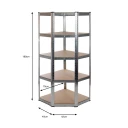 Galvanised Garage Shelving Corner Unit 3 Pack (175KG) - Boltless