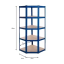 Powder Coated Garage Shelving Corner Unit 3 Pack (175KG) - Boltless