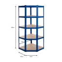 Powder Coated Garage Corner Shelving Unit (175KG) - Boltless