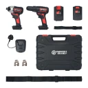 18V Cordless Drill & Impact Driver Twin Set – 260Nm Torque, 4.0Ah & 1.3Ah Li-Ion Batteries, Fast Charger & Carry Case