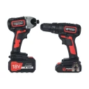 18V Cordless Drill & Impact Driver Twin Set – 260Nm Torque, 4.0Ah & 1.3Ah Li-Ion Batteries, Fast Charger & Carry Case