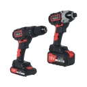 18V Cordless Drill & Impact Driver Twin Set – 260Nm Torque, 4.0Ah & 1.3Ah Li-Ion Batteries, Fast Charger & Carry Case
