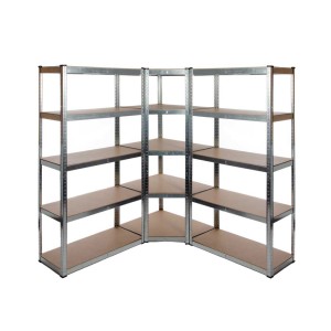 Galvanised Garage Shelving Corner Unit 3 Pack (175KG) - Boltless