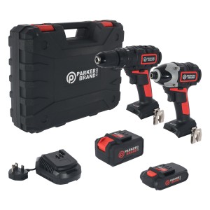 Cordless Hammer Drill & Impact Driver Set - 18V 4.0Ah Li-Ion