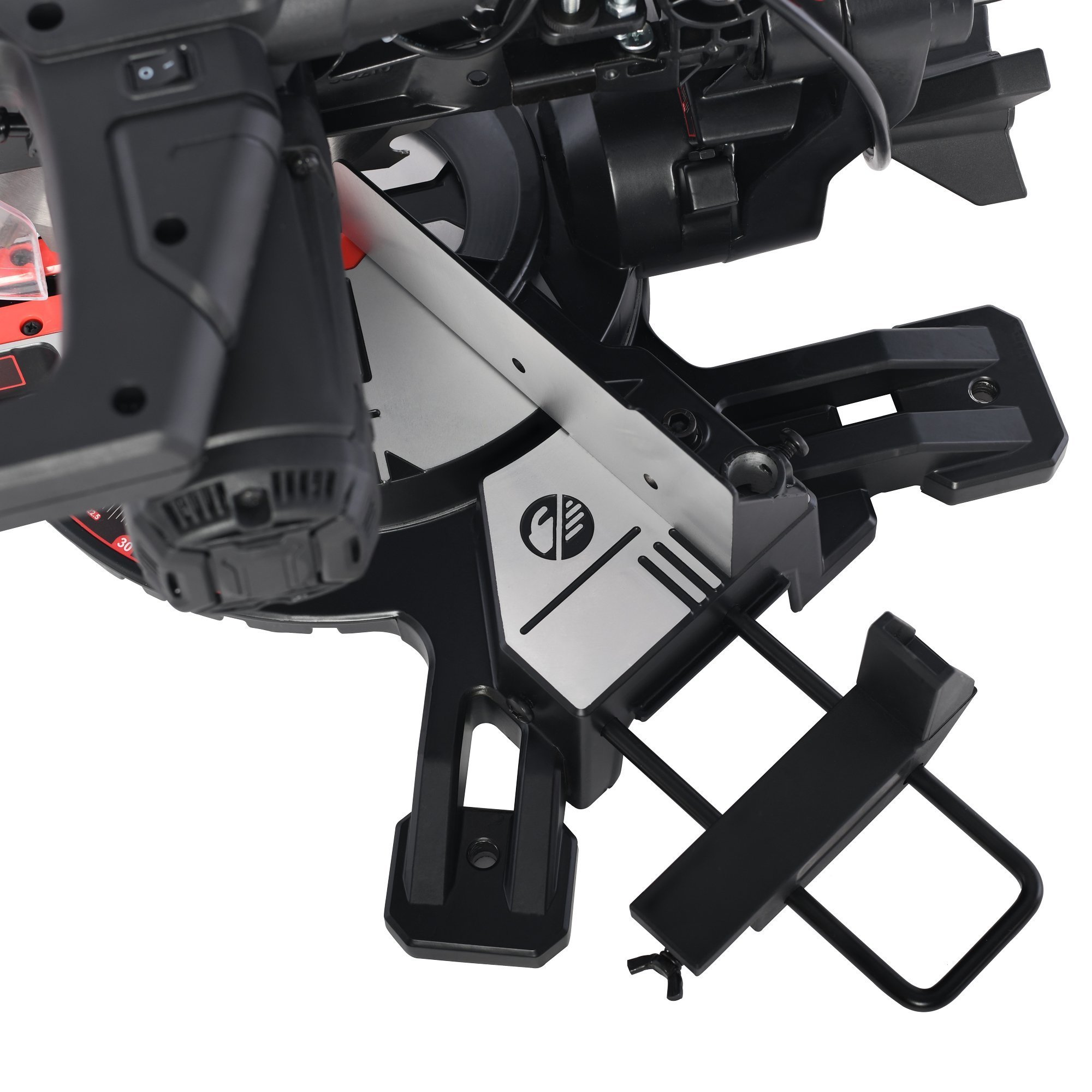 ParkerBrand 210mm Sliding Compound Single Bevel Mitre Saw with Laser Guide, Dust - Thumbnail 11