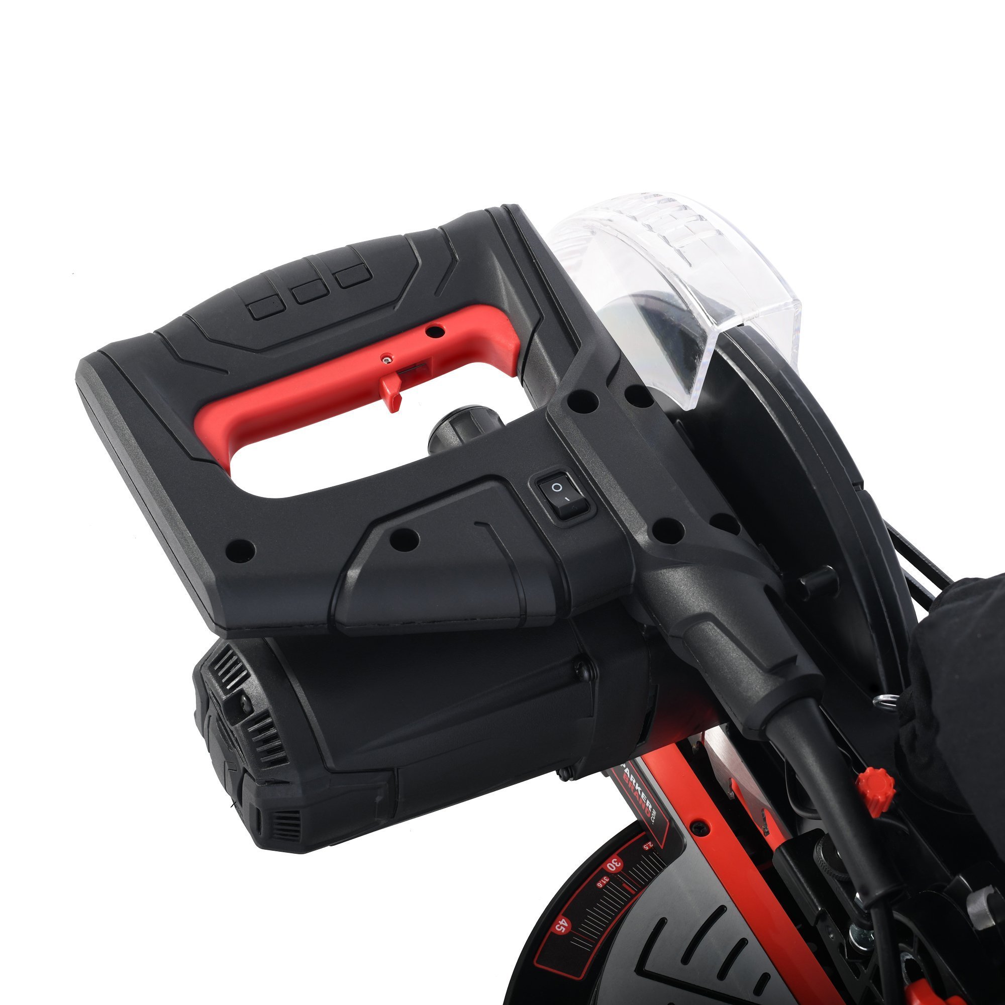 ParkerBrand 210mm Sliding Compound Single Bevel Mitre Saw with Laser Guide, Dust - Thumbnail 13