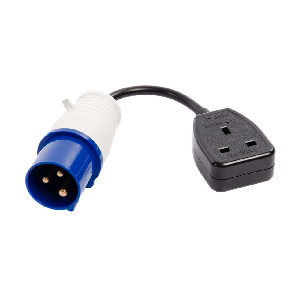FLY LEAD CONVERTER 3 PIN PLUG TO 16 AMP SOCKET CARAVAN,CAMPING - Foto 6